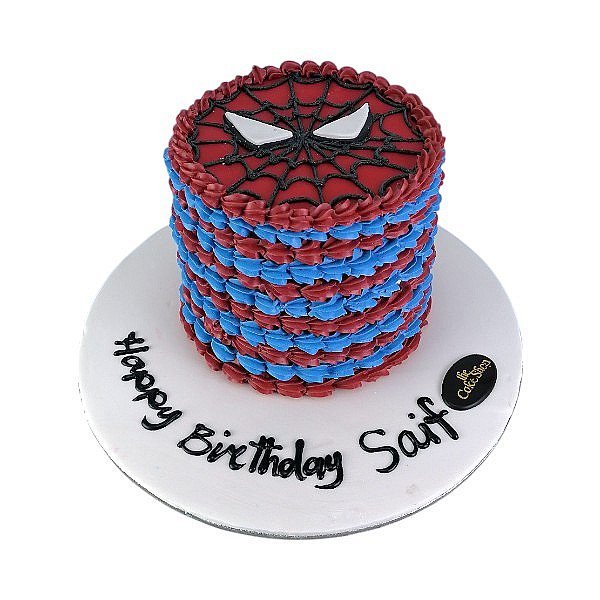 A Spider-Man-themed cake. 6
