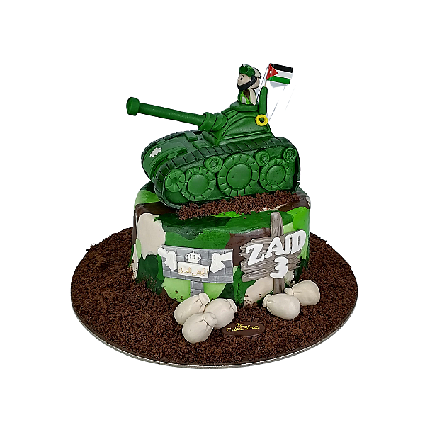 War-themed cake