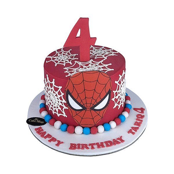 A Spider-Man-themed cake. 5
