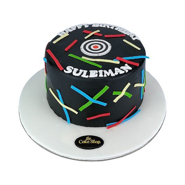 "Colorful ribbons cake."