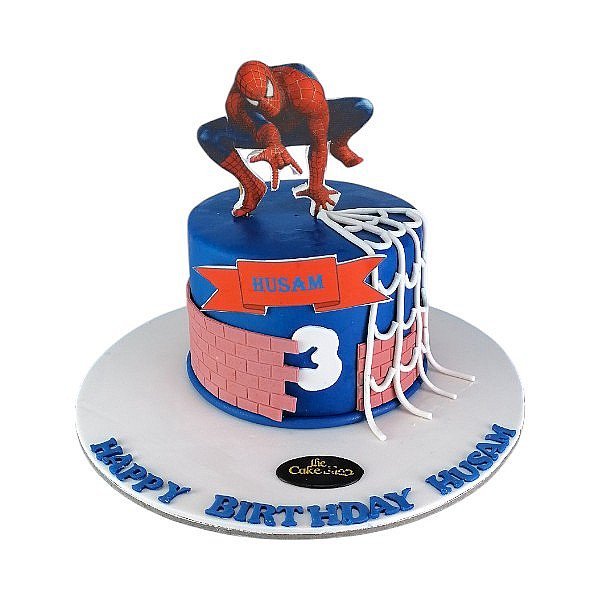 A Spider-Man-themed cake. 7